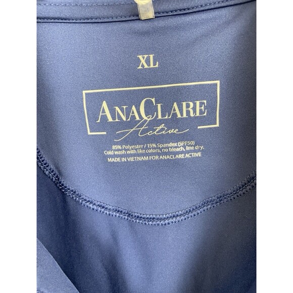 Ana Clare Active Top Womens XL Sleeveless Peformance Navy Golf Tennis NEW - Picture 5 of 5